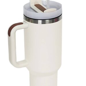 Hydration Essential: 40oz White Stainless-Steel Tumbler with Straw
