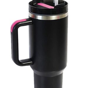 Timeless Hydration: Black 40oz Stainless Steel Tumbler with Straw