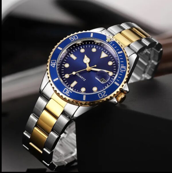 Luxury Men's Stainless Steel Waterproof Wristwatch - Elegant and Durable Design - Image 3