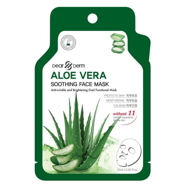 Aloe Vera Soothing Face Mask Pack - Hydrating & Refreshing Sheet Masks - Image 3