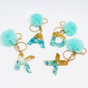 Green Keychain with Letter 'A' - Stylish 26 English Alphabet Collection